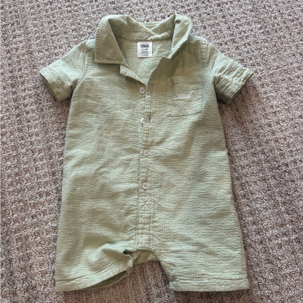 Kith Light Green Kids Button-Up Romper